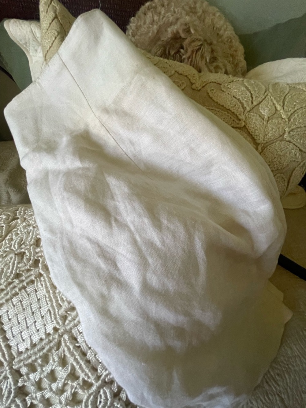 Ann Taylor Cream Satin-Lined Skirt